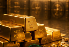 Stacked gold bullion bars